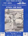 Programme cover of Memphis-Arkansas Speedway (AR), 16/09/1956
