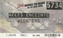 Ticket for Circuit de la Sarthe Ticket, 19/06/2005