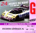 Ticket for Circuit de la Sarthe Ticket, 12/06/1988