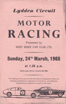 Programme cover of Lydden Hill Race Circuit, 24/03/1968