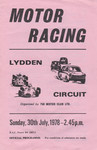 Programme cover of Lydden Hill Race Circuit, 30/07/1978