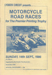 Programme cover of Lydden Hill Race Circuit, 14/09/1986