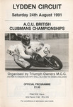 Programme cover of Lydden Hill Race Circuit, 24/08/1991