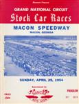 Programme cover of Macon Speedway, 25/04/1954