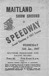Programme cover of Maitland Show Ground Speedway, 15/01/1947