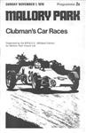 Programme cover of Mallory Park Circuit, 01/11/1970
