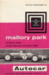 Programme cover of Mallory Park Circuit, 23/04/1962