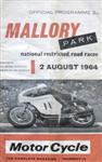 Programme cover of Mallory Park Circuit, 02/08/1964