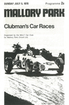 Programme cover of Mallory Park Circuit, 05/07/1970