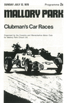 Programme cover of Mallory Park Circuit, 12/07/1970