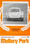 Programme cover of Mallory Park Circuit, 29/09/1974
