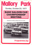 Programme cover of Mallory Park Circuit, 23/10/1977