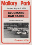 Programme cover of Mallory Park Circuit, 06/08/1978