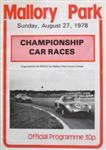 Programme cover of Mallory Park Circuit, 27/08/1978