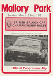 Programme cover of Mallory Park Circuit, 22/03/1981