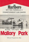 Programme cover of Mallory Park Circuit, 12/04/1981