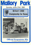 Programme cover of Mallory Park Circuit, 21/06/1981