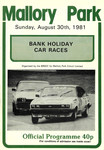 Programme cover of Mallory Park Circuit, 30/08/1981