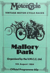Programme cover of Mallory Park Circuit, 05/08/1984