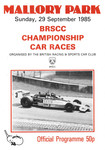 Programme cover of Mallory Park Circuit, 29/09/1985