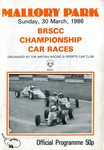 Programme cover of Mallory Park Circuit, 30/03/1986