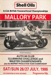 Programme cover of Mallory Park Circuit, 06/07/1986