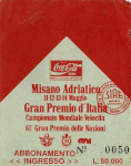 Ticket for Misano World Circuit, 14/05/1989