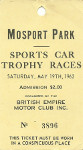 Ticket for Mosport Park, 19/05/1962