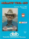 Programme cover of Nashville International Raceway, 09/05/1981
