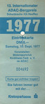 Ticket for Neuffen Hill Climb, 10/09/1977