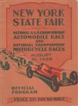 Programme cover of New York State Fairgrounds, 31/08/1929