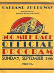 Programme cover of Oakland Speedway, 24/09/1939