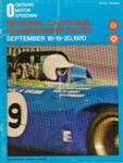 Programme cover of Ontario Motor Speedway, 20/09/1970