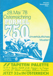 Programme cover of Österreichring, 28/05/1978