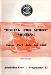 Programme cover of Oulton Park Circuit, 07/07/1962