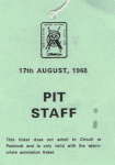 Ticket for Oulton Park Circuit, 17/08/1968