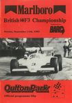 Programme cover of Oulton Park Circuit, 11/09/1983