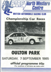 Programme cover of Oulton Park Circuit, 07/09/1985