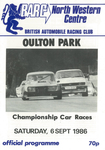 Programme cover of Oulton Park Circuit, 06/09/1986