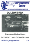 Programme cover of Oulton Park Circuit, 10/10/1992