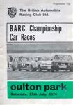 Programme cover of Oulton Park Circuit, 27/07/1974