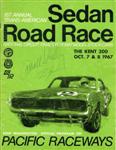Programme cover of Pacific Raceways, 08/10/1967