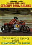 Programme cover of Paul Ricard, 30/03/1975