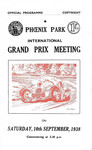 Programme cover of Phoenix Park (IRL), 10/09/1938
