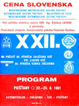 Programme cover of Piestany, 23/08/1981