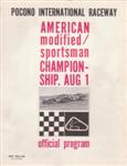 Programme cover of Pocono Raceway, 01/08/1971