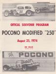 Programme cover of Pocono Raceway, 25/08/1974