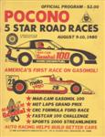 Programme cover of Pocono Raceway, 10/08/1980