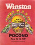 Programme cover of Pocono Raceway, 16/08/1981