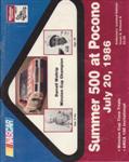 Programme cover of Pocono Raceway, 20/07/1986